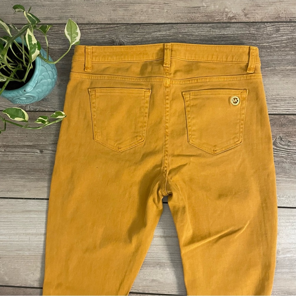 MICHAEL Michael Kors Mustard Skinny‎ Slim Leg Jeans Women’s 10 High Rise Denim - Picture 7 of 8
